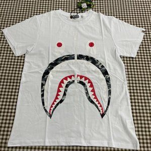 A BATHING APE | Multi Camo Shark Print White T-Shirt - Welcome Offer! ☺️